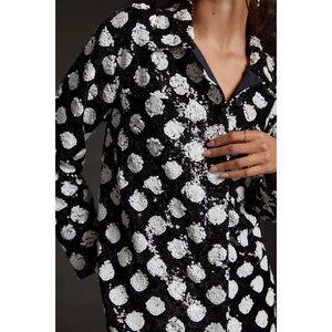 Anthropologie Maeve Size XL Sequined Shirt Jacket Polka Dot NWT